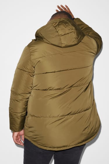 Men - CLOCKHOUSE - quilted jacket with hood - khaki