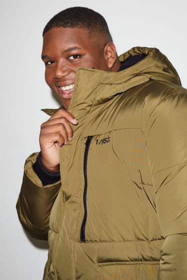 Men - CLOCKHOUSE - quilted jacket with hood - khaki