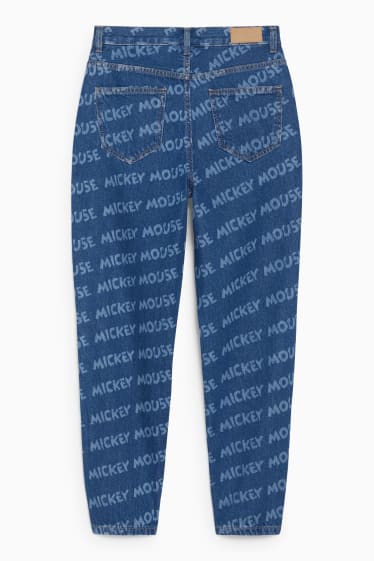 Women - Mom Jeans - high waist - Micky Maus - blue denim