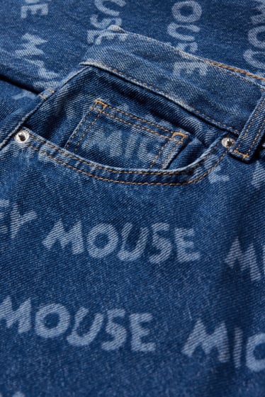 Women - Mom Jeans - high waist - Micky Maus - blue denim
