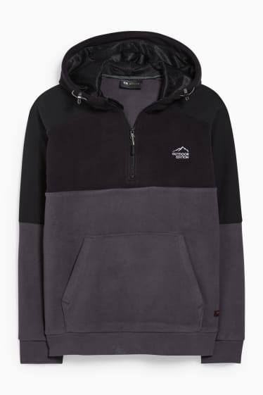 Hommes - Sweat à capuche en polaire - THERMOLITE® - gris foncé