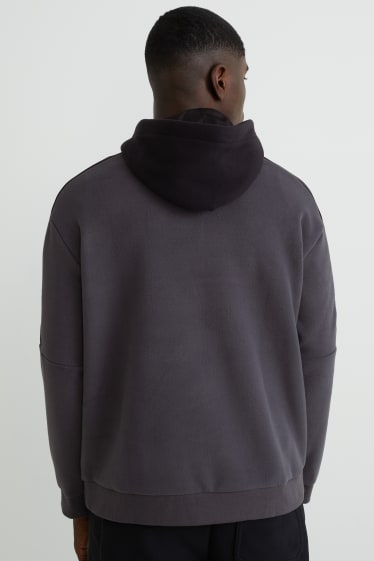 Hommes - Sweat à capuche en polaire - THERMOLITE® - gris foncé