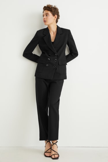Femei - Pantaloni din jerseu - straight fit - LENZING™ ECOVERO™ - negru