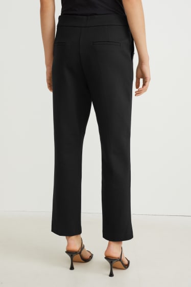 Women - Jersey trousers - straight fit - LENZING™ ECOVERO™ - black