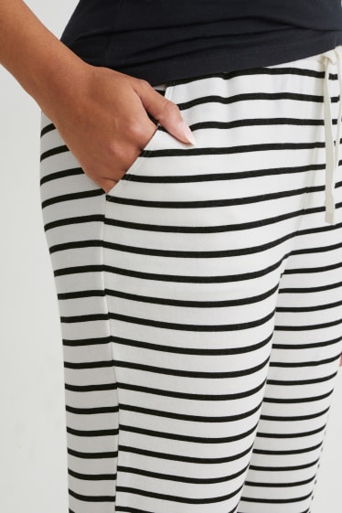 Dona - Pantalons de pijama - ratlles - negre/beix