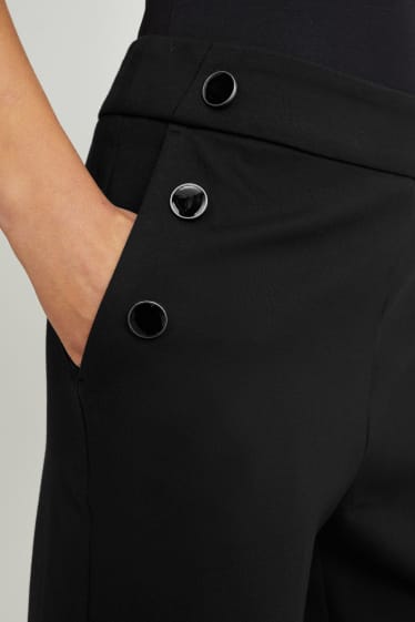 Women - Jersey trousers - straight fit - LENZING™ ECOVERO™ - black