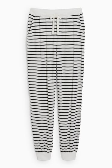 Mujer - Pantalón de pijama - de rayas - negro / beis