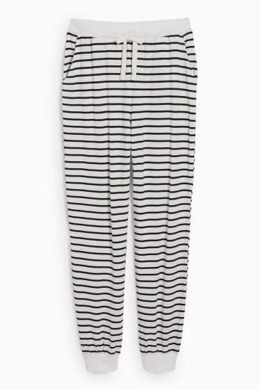 Femei - Pantaloni de pijama - cu dungi - negru / nej