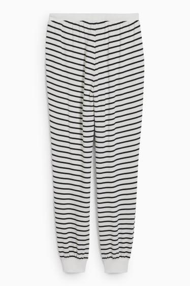 Femei - Pantaloni de pijama - cu dungi - negru / nej