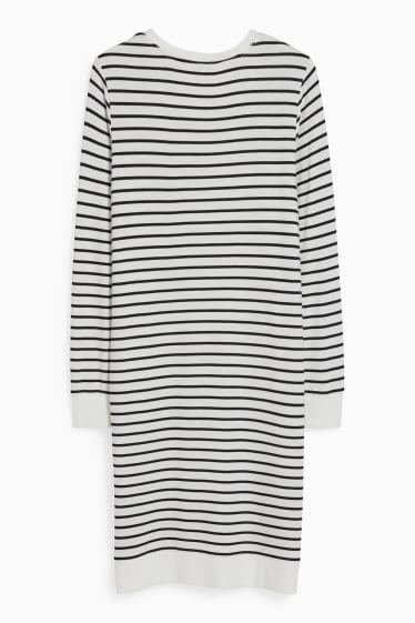 Women - Nightdress - striped - black / beige