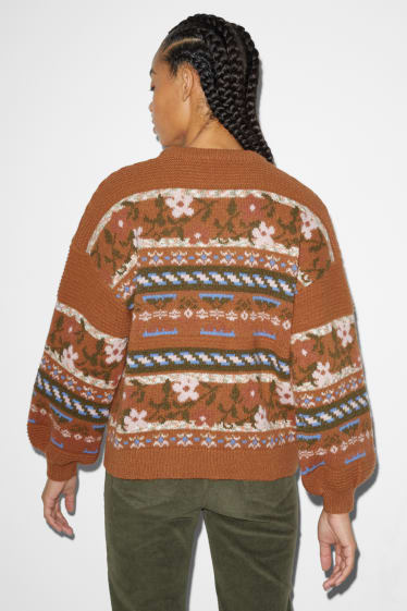 Femmes - CLOCKHOUSE - pullover - à fleurs - marron