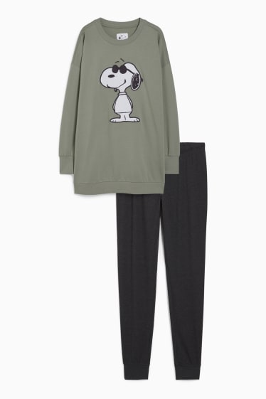 Damen - Pyjama - Snoopy - grün