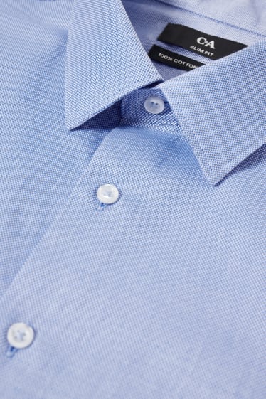 Mężczyźni - Koszula biznesowa - slim fit - kołnierzyk kent - dobrze się prasuje - jasnoniebieski