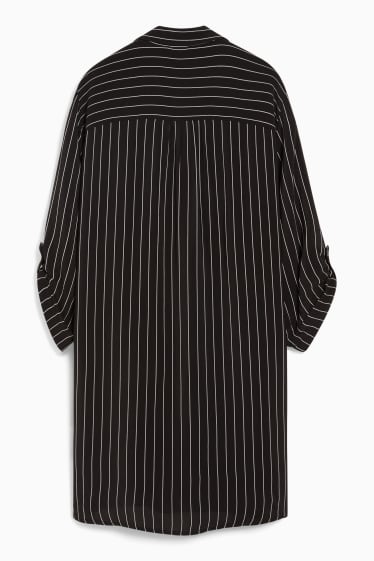 Women - Blouse - striped - black