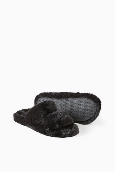 Donna - CLOCKHOUSE - pantofole di ecopelliccia - nero
