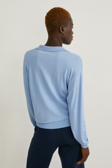 Femmes - Pullover en maille fine - bleu clair