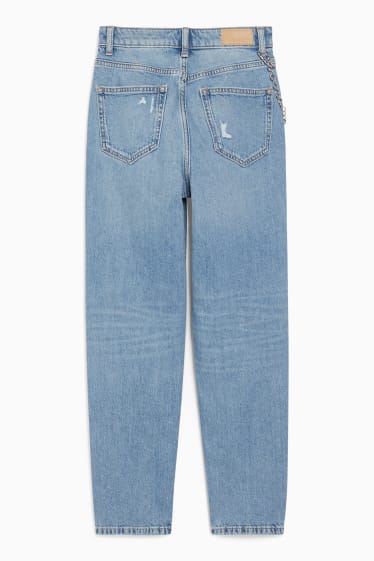 Adolescenți și tineri - CLOCKHOUSE - mom jeans - talie înaltă - denim-albastru