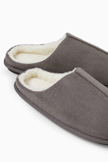Men - Hausschuhe - Velourslederimitat - gray