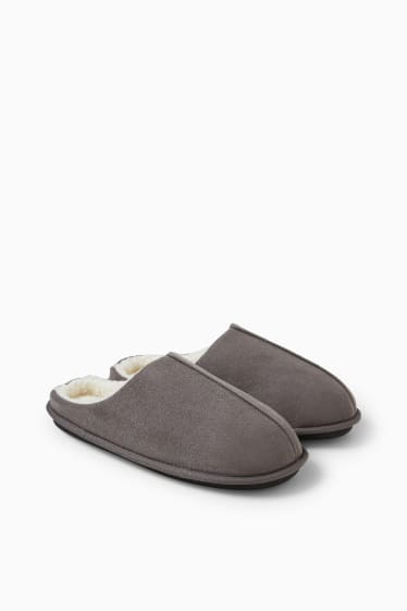 Men - Hausschuhe - Velourslederimitat - gray