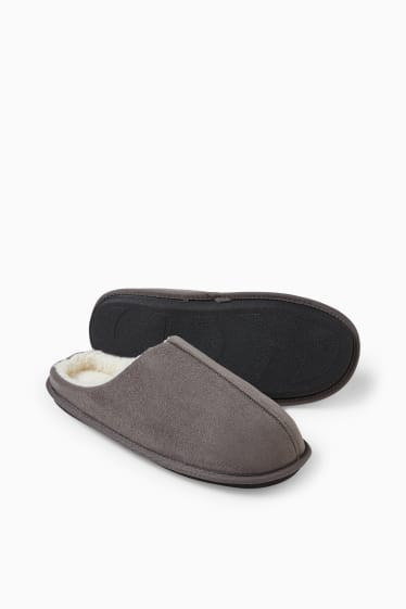 Men - Hausschuhe - Velourslederimitat - gray