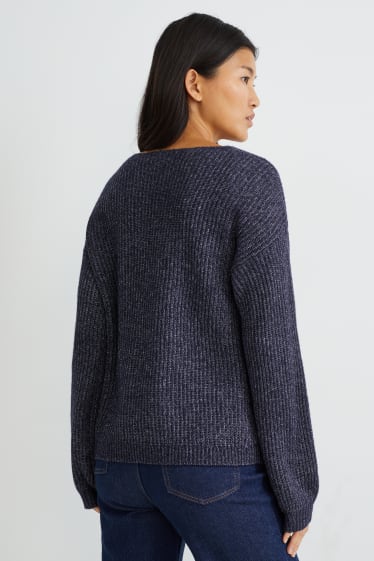 Donna - Maglione - blu scuro-melange