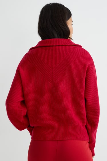 Femmes - Pullover - rouge foncé