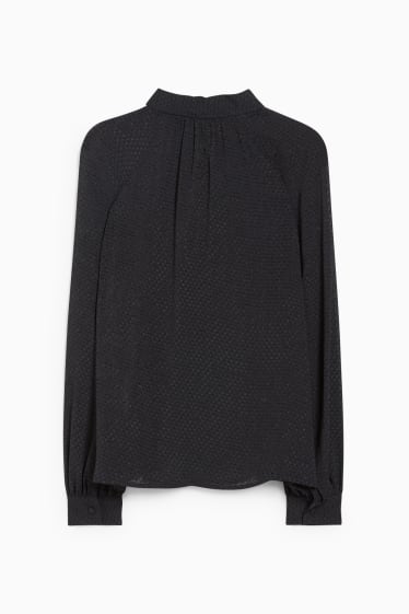 Dames - Chiffon blouse - met patroon - zwart