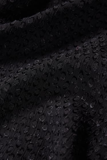 Women - Chiffon blouse - patterned - black