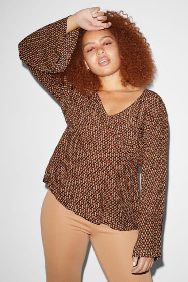 Damen - CLOCKHOUSE - Bluse - gemustert - braun