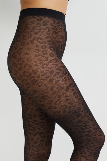 Femmes - Collants fins - LYCRA® - 30 DEN - à pois - noir