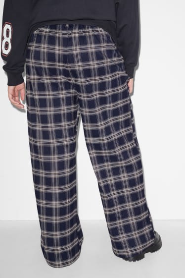 Damen - CLOCKHOUSE - Stoffhose - High Waist - Wide Leg - dunkelblau