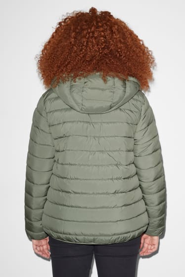 Women - CLOCKHOUSE - quilted jacket with hood - khaki
