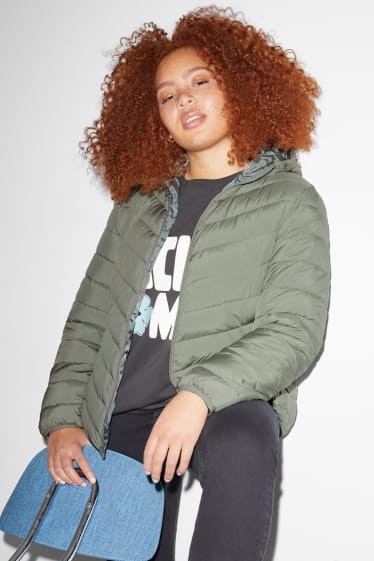 Women - CLOCKHOUSE - quilted jacket with hood - khaki