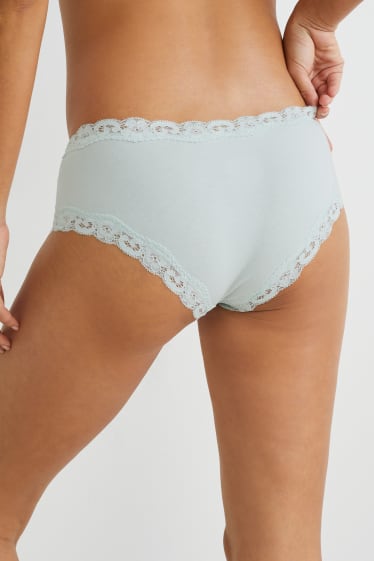 Dames - Set van 3 - hipster - mintgroen