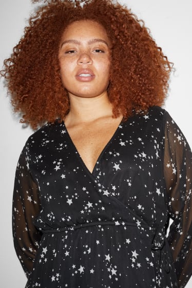Women - CLOCKHOUSE - chiffon dress - patterned - black
