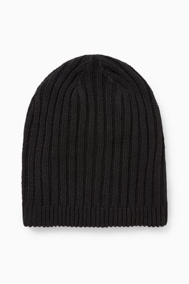 Men - Knitted hat - black
