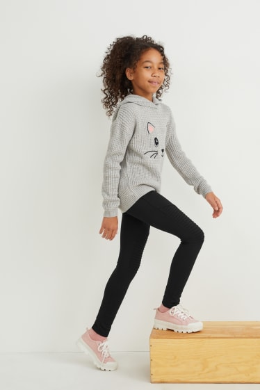 Children Girls - Leggings - black