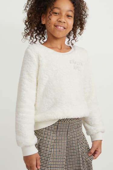 Kinderen: meisjes - Sweatshirt van teddybont - wit