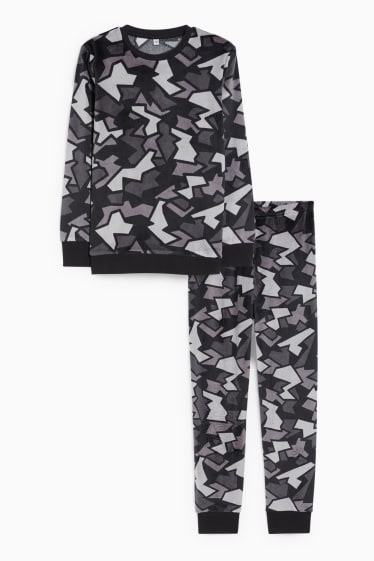 Copii - Băieți - Pijama - 2 piese - cu model - negru