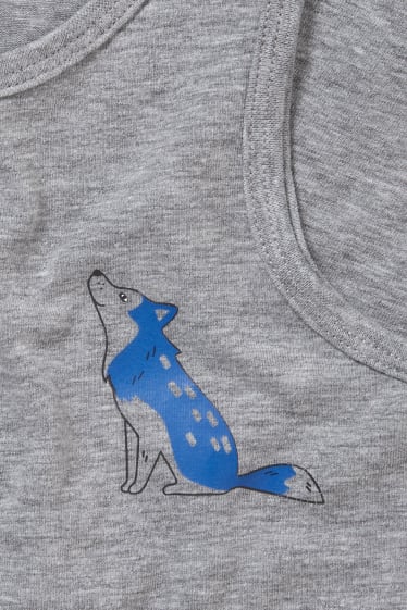 Enfants garçons - Lot de 2 - maillots de corps - gris / bleu foncé