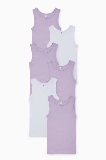 Enfants filles - Lot de 6 - maillots de corps - violet clair
