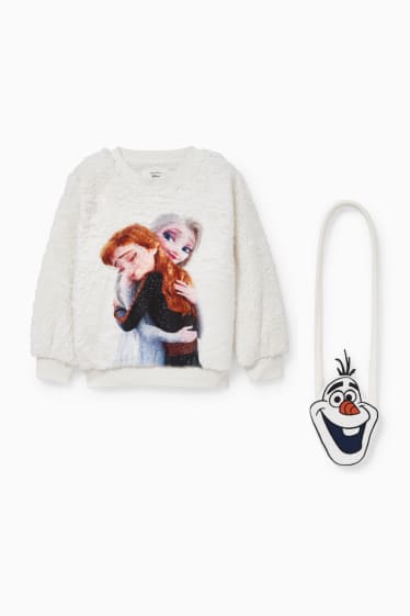Kinderen - Frozen - set - sweatshirt en tasje - crème wit