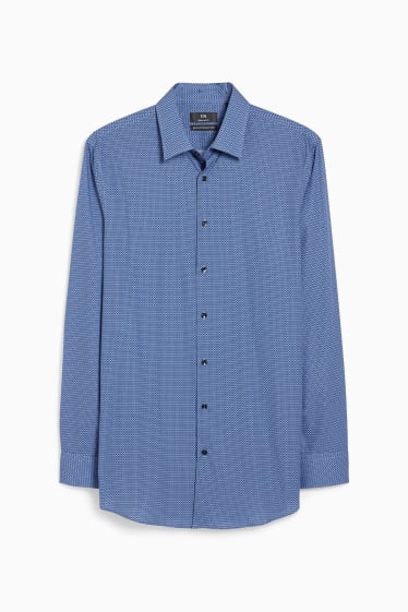 Herren - Businesshemd - Regular Fit - Kent - bügelleicht - gemustert - dunkelblau