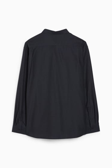 Heren - Overhemd - regular fit - kent - gemakkelijk te strijken - gerecyclede stof - zwart