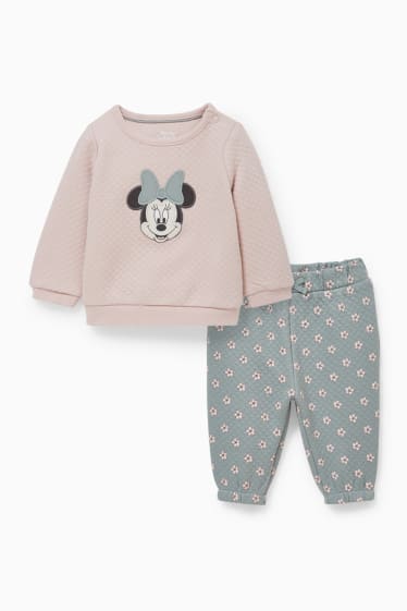 Babys - Minnie Mouse - babyoutfit - 2-delig - lichtroze