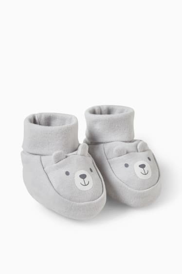 Baby Jungen - Baby-Krabbelschuhe - grau