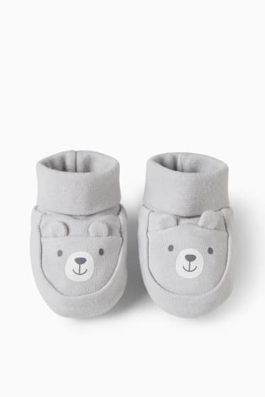 Baby Jungen - Baby-Krabbelschuhe - grau