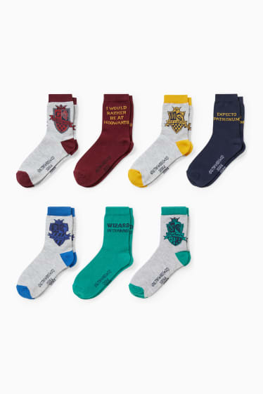Children Boys - Multipack of 7 - Harry Potter - socks with motif - light gray-melange