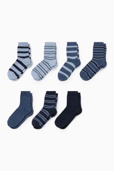 Kinder - Multipack 7er - Socken - gestreift - dunkelblau