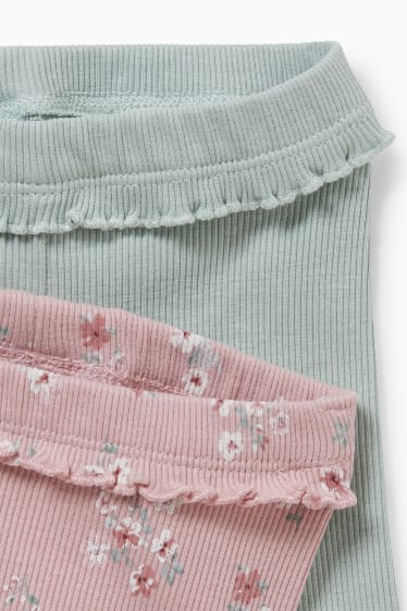 Bébés filles - Lot de 2 - leggings pour bébé - rose / turquoise